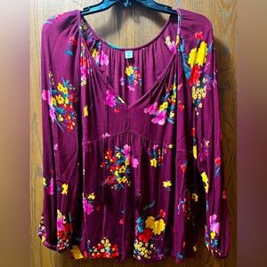 Old Navy Purple with flowers Tunic Top. XL